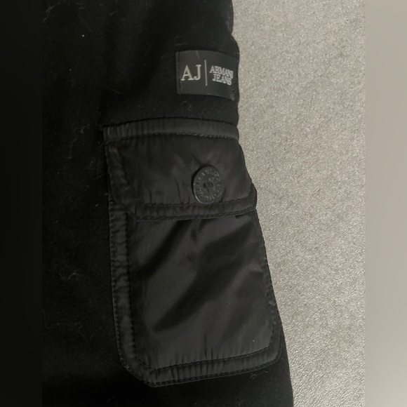 [48/US M]ARMANI JEANS Z6K75 BLACK QUILTED NYLON/WOOL Bomber JACKET - Picture 11 of 13